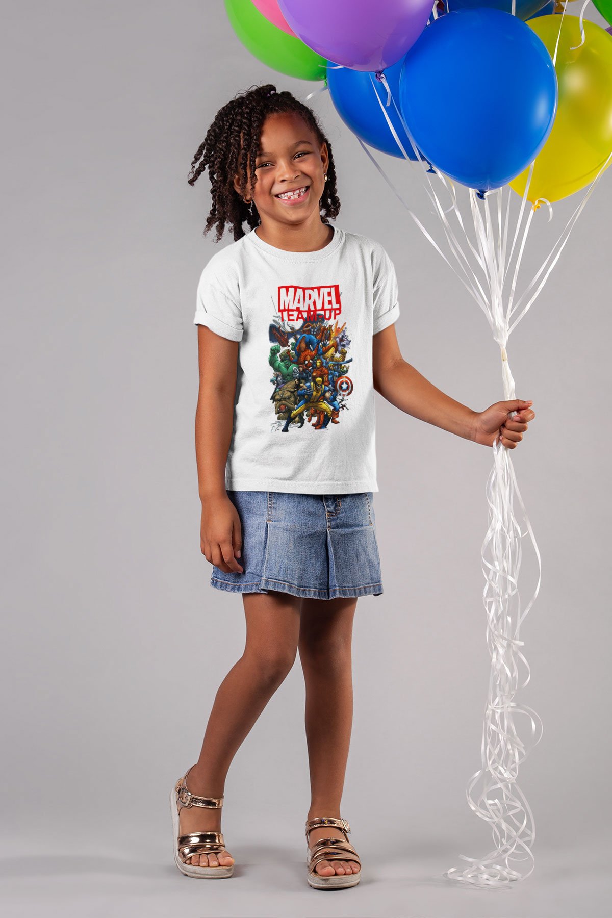 Marvel TeamUp Baskılı Beyaz Unisex Çocuk Tişört