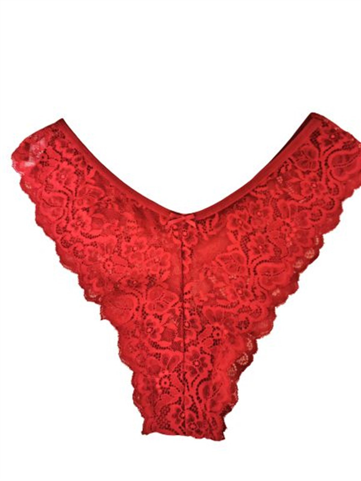 Dominant Kırmızı Dantelli Külot Bikini Özel Yılbaşı Tasarımı ||  Shesen.com.tr