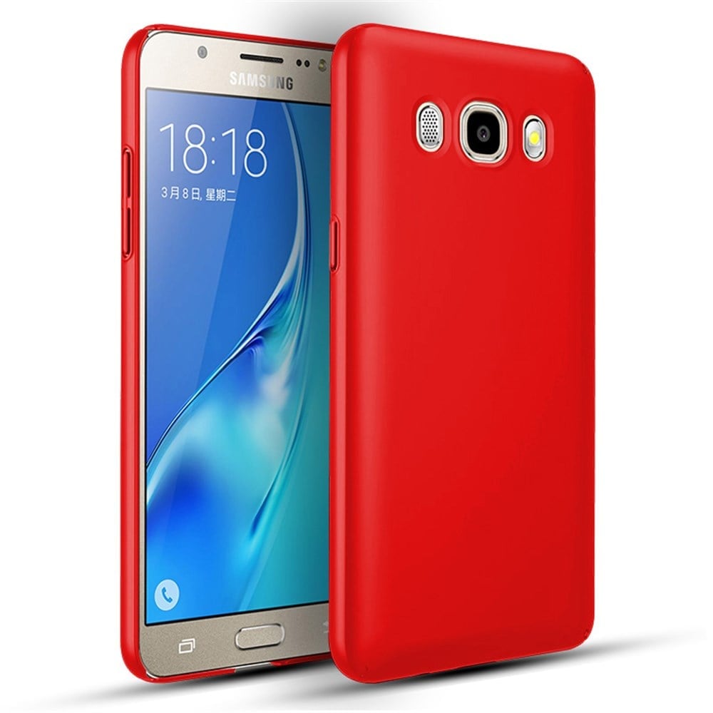 Samsung Galaxy J7 2016 İnce Mat Esnek Kırmızı Silikon Kılıf | Ücretsiz Kargo