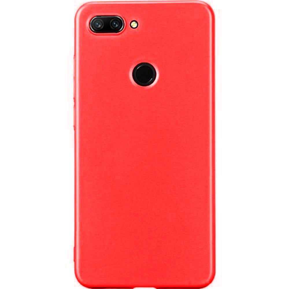 Xiaomi Mi8 Lite İnce Mat Esnek Kırmızı Silikon Kılıf | Ücretsiz Kargo