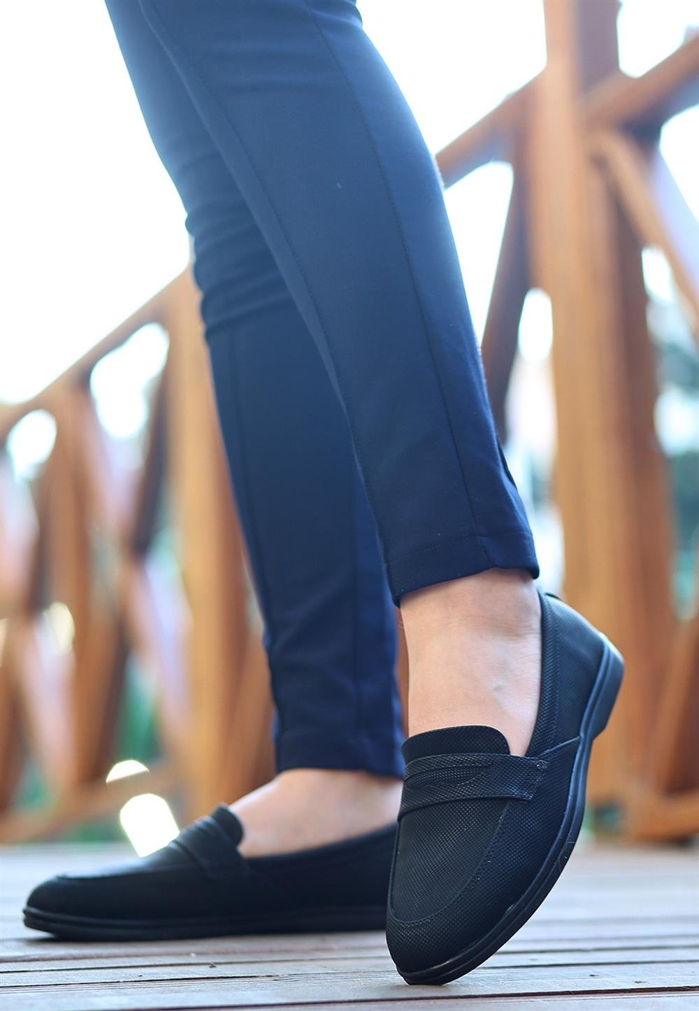 Ella Siyah Cilt Desenli Babet Ayakkabı | Babet Modelleri ve Fiyatları |  KaliteMall.com