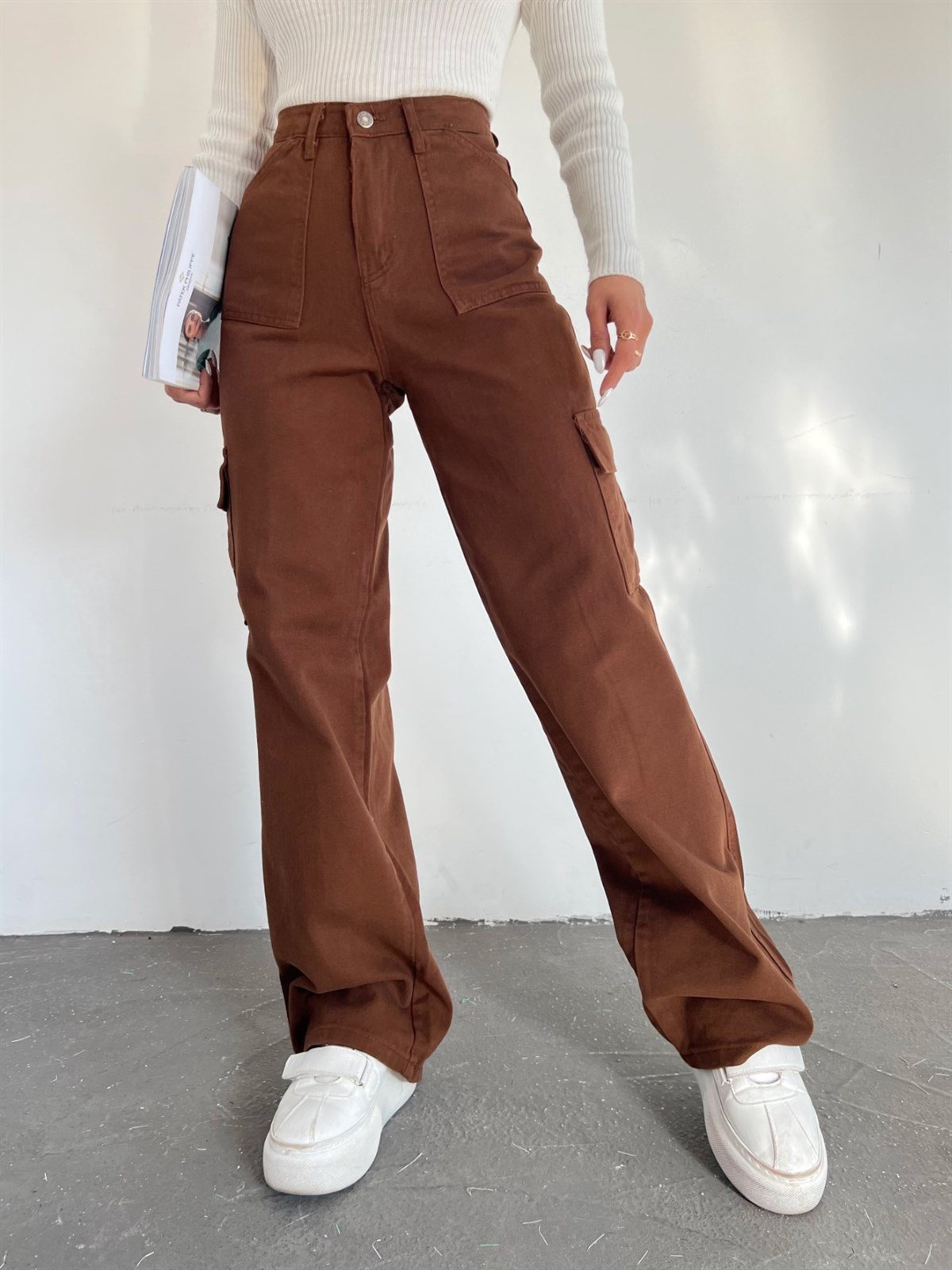 Kargo Cepli Bol Paça Kot Pantolon -Kahverengi - 318-4833-R15 | BLUE  HOLLYWOOD Marka Kot Pantolon Modelleri | Kadın Tesettür Giyim -  KaliteMall.com