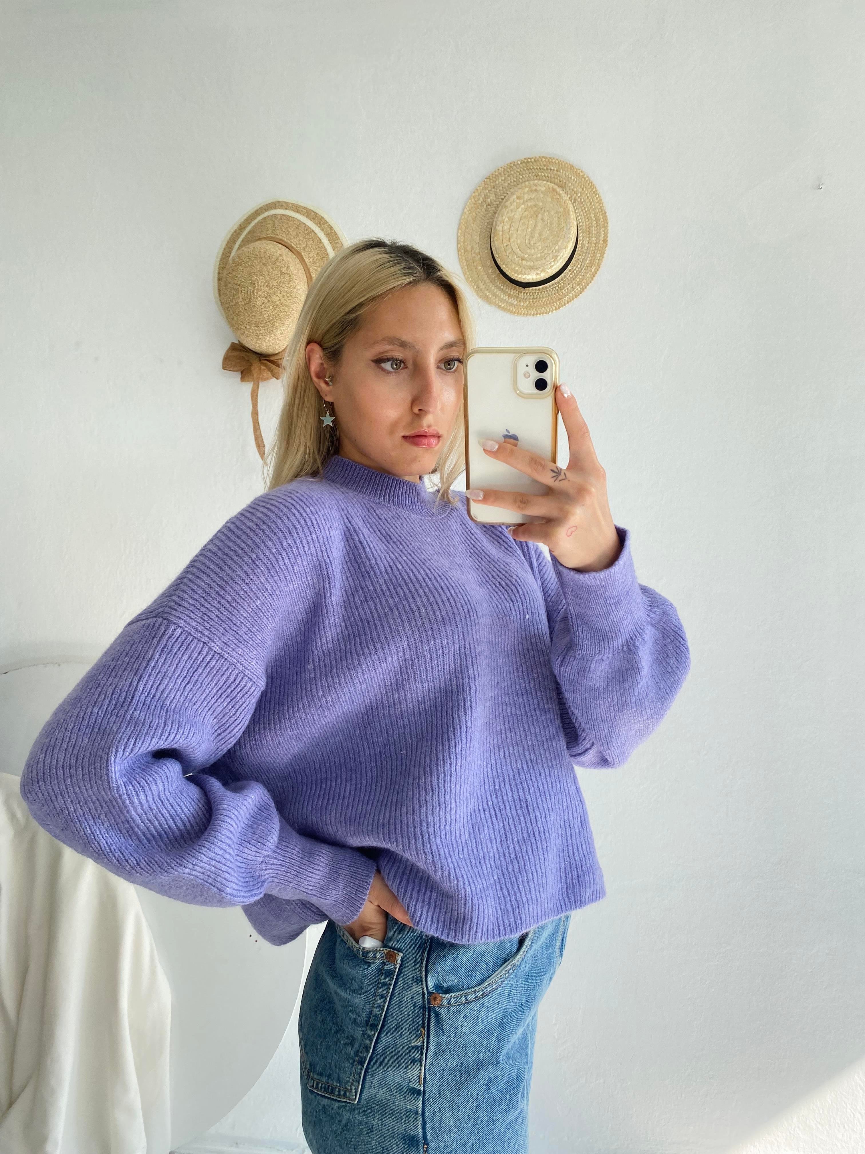 Retrobird Basic Oversize Knitwear Sweater Women Lilac