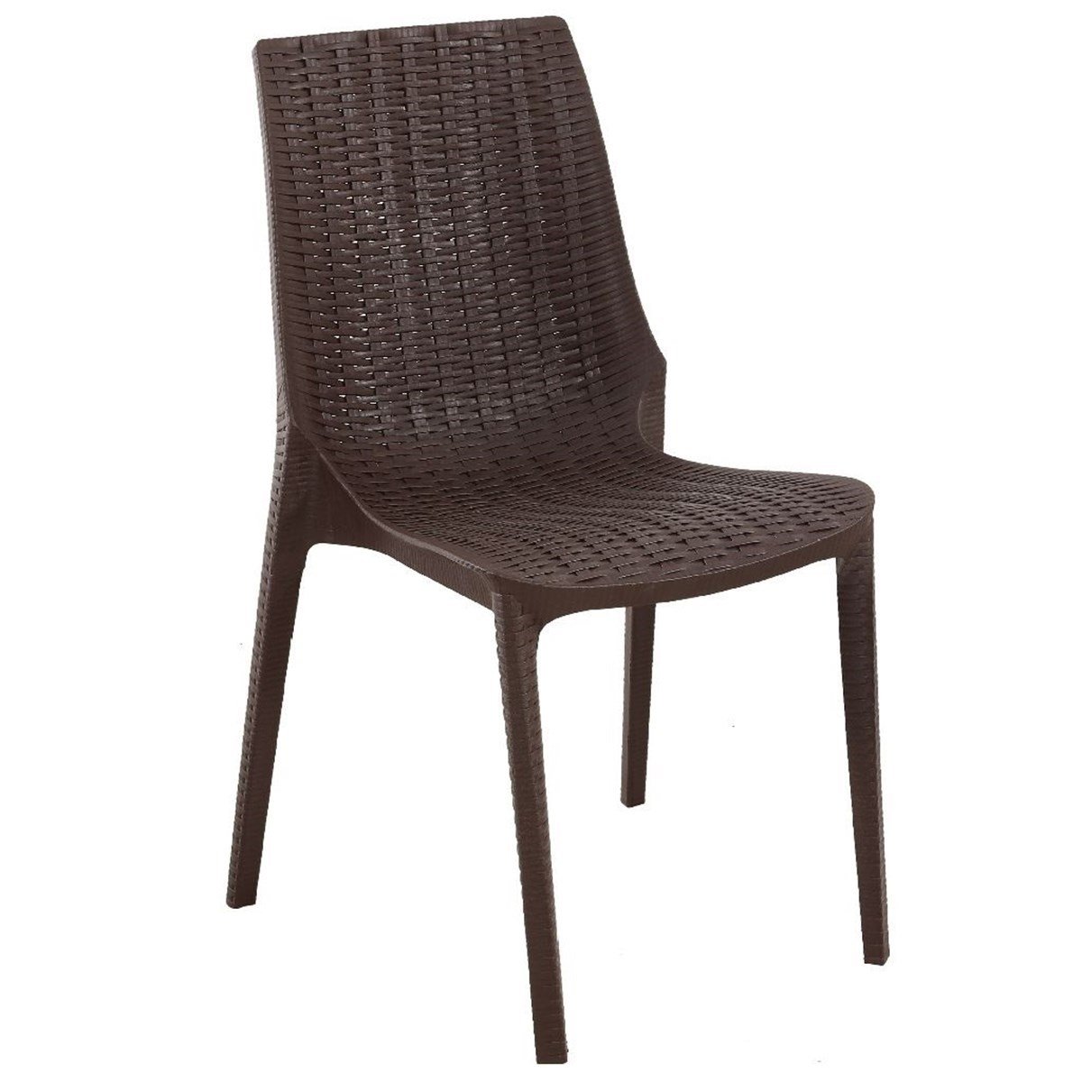 Sasilla Rattan Kolsuz Plastik Kahverengi Sandalye