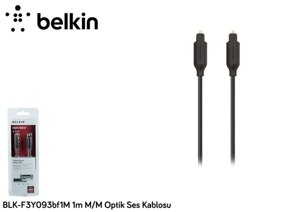 Belkin BLK-F3Y093bf1M 1.8m Mini Optik Çevirici + Optik Ses Kablosu /mixofis.com