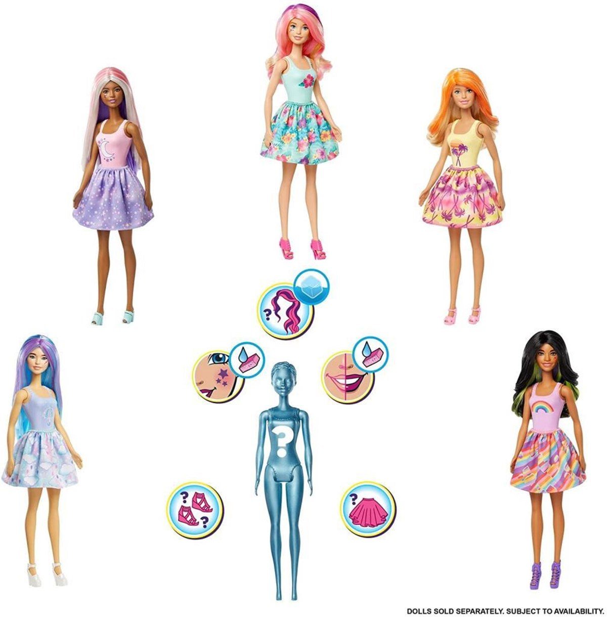 Barbie Color Reveal - Renk Değiştiren Sürpriz Barbie Bebekler S7 GTP42 -  Toysall