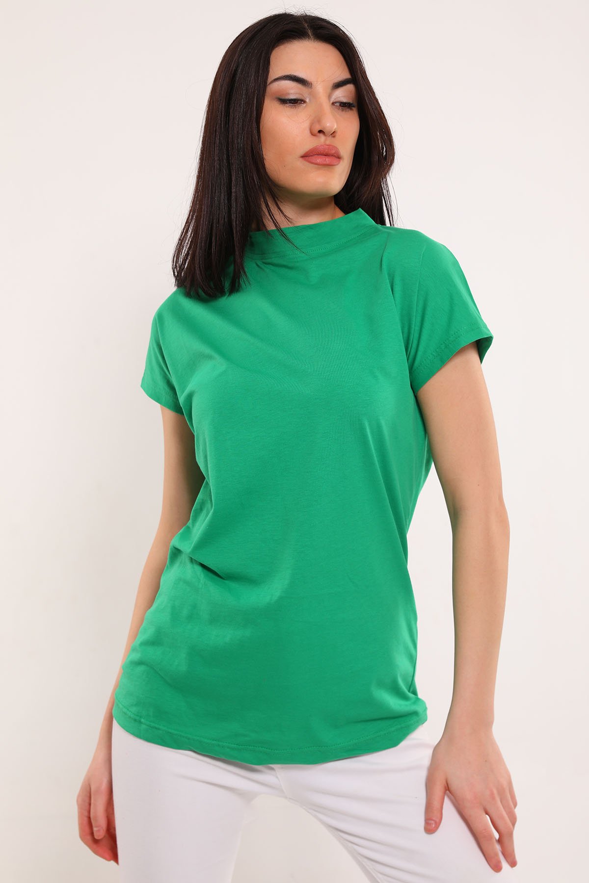 Kadın Basic T-shirt Yeşil 497278 - tozlu.com