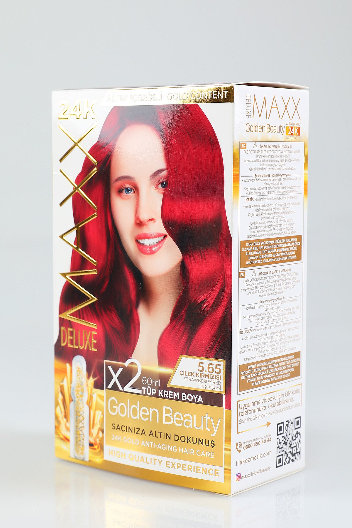Standart Maxx Deluxe Golden Beauty Saç Boyası 5.65 Çilek Kırmızısı 450052-  tozlu.com