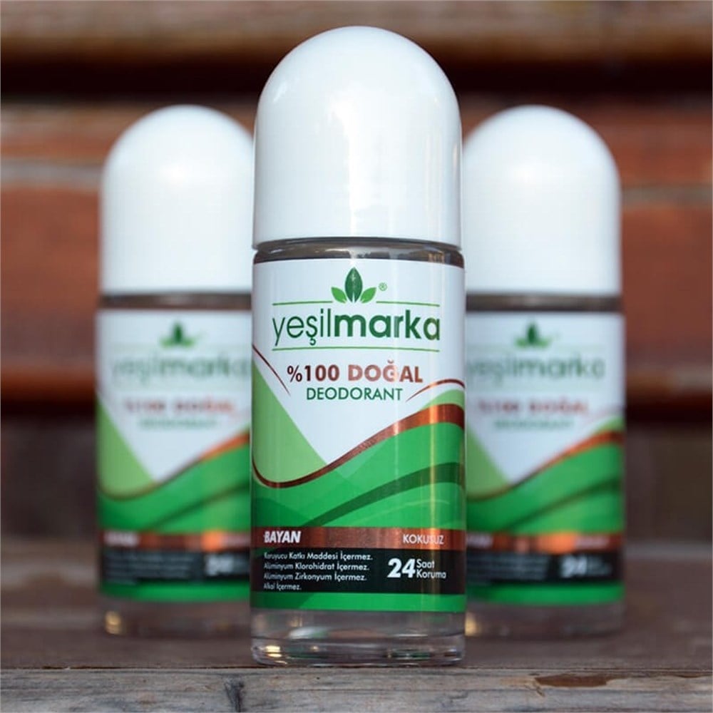Yeşil Marka %100 Doğal Roll-On Deodorant Bayan / KOKUSUZ