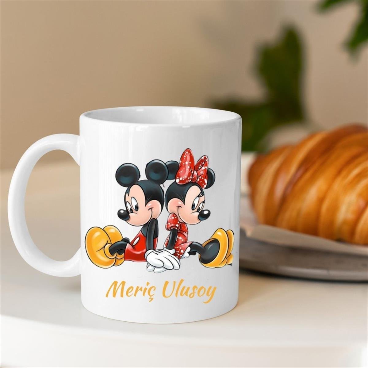 Mickey Mouse Minnie Mouse Mini Fare Baskılı Beyaz Kupa Bardak - Çılgın  Trend Ürünleri