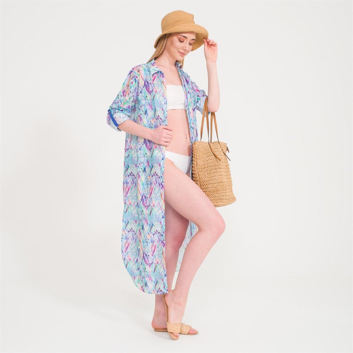 Helen Vual Kimono Gömlek Elbise Plaj Pareo Modelleri » MIESPIGA