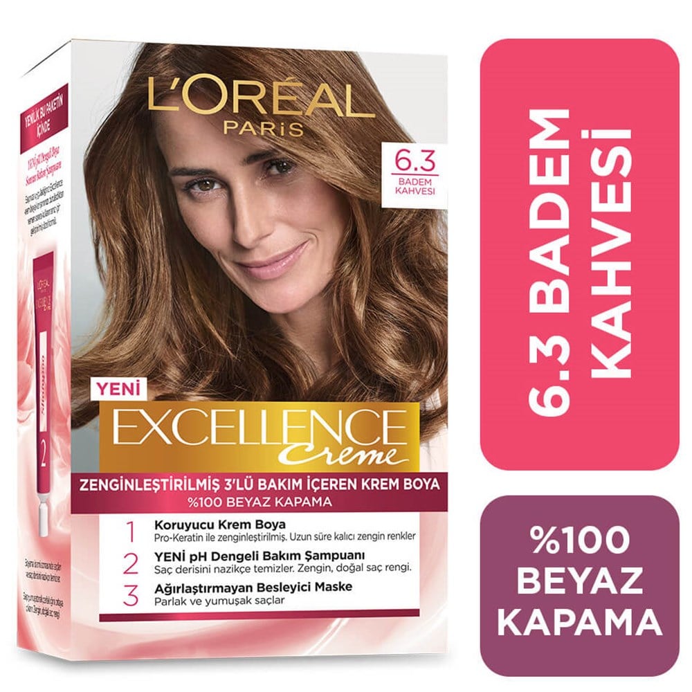 Loreal Paris Excellence Creme Saç Boyası 6-30 Badem Kahvesi | Ehersey.com