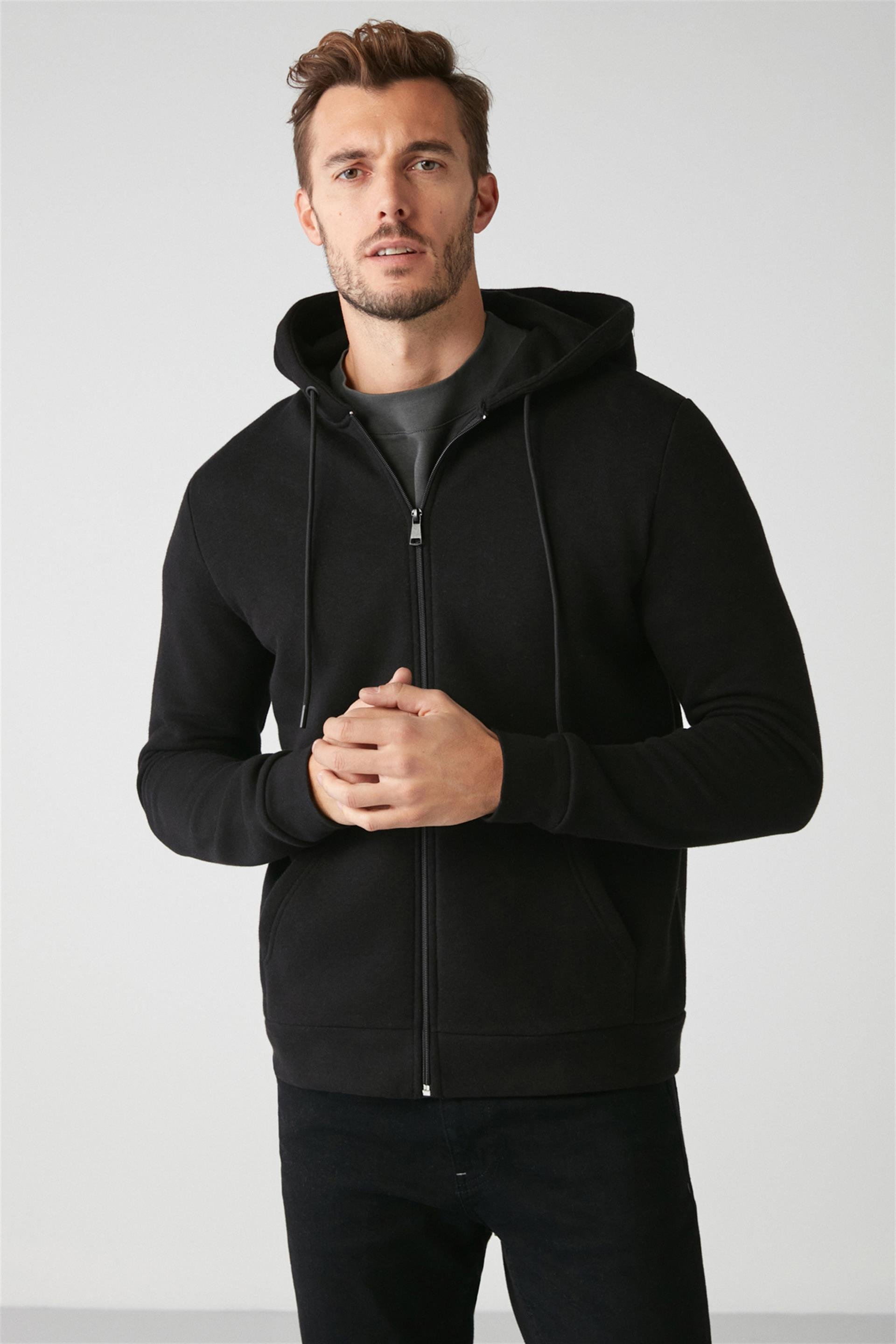 INSIDER Örme Comfort Siyah Sweatshirt | Grimelange