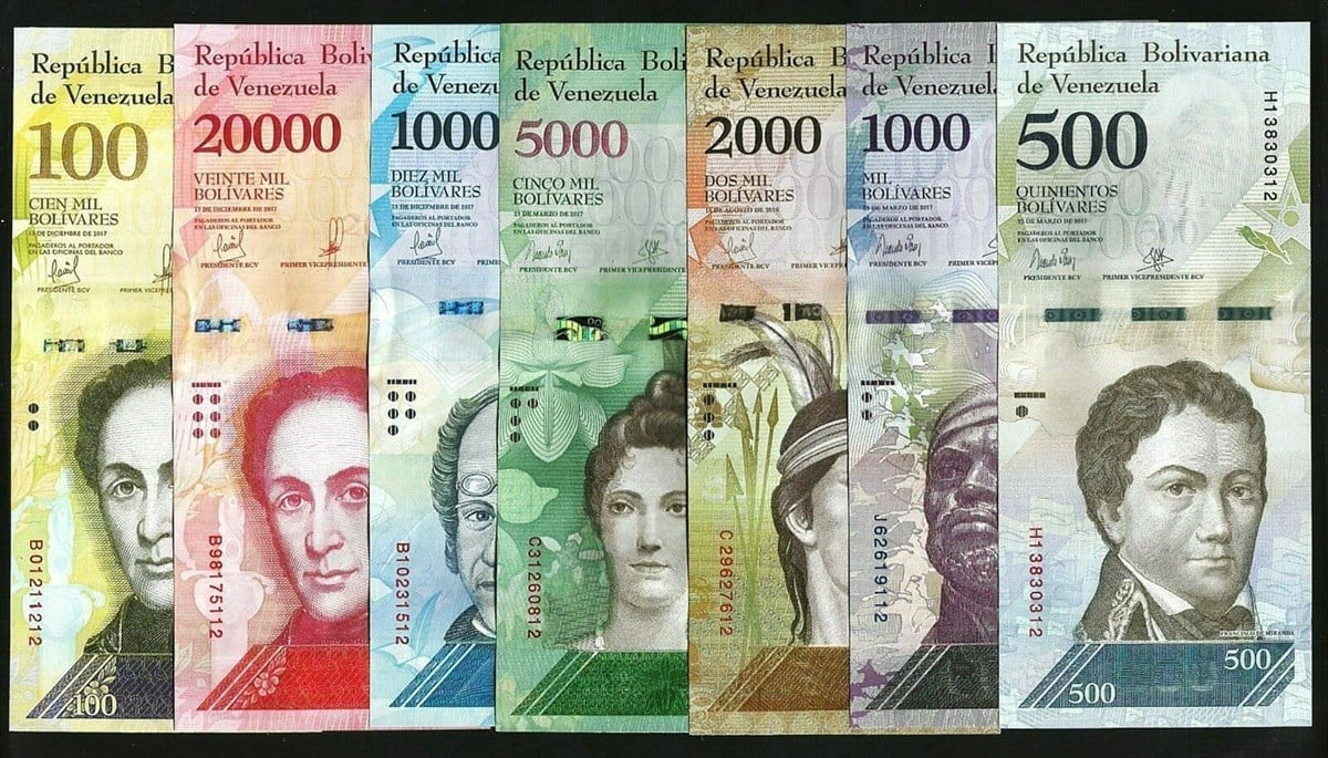 Venezuela Eski Kağıt Para Seti (500-1000-2000-5000-10000-20000