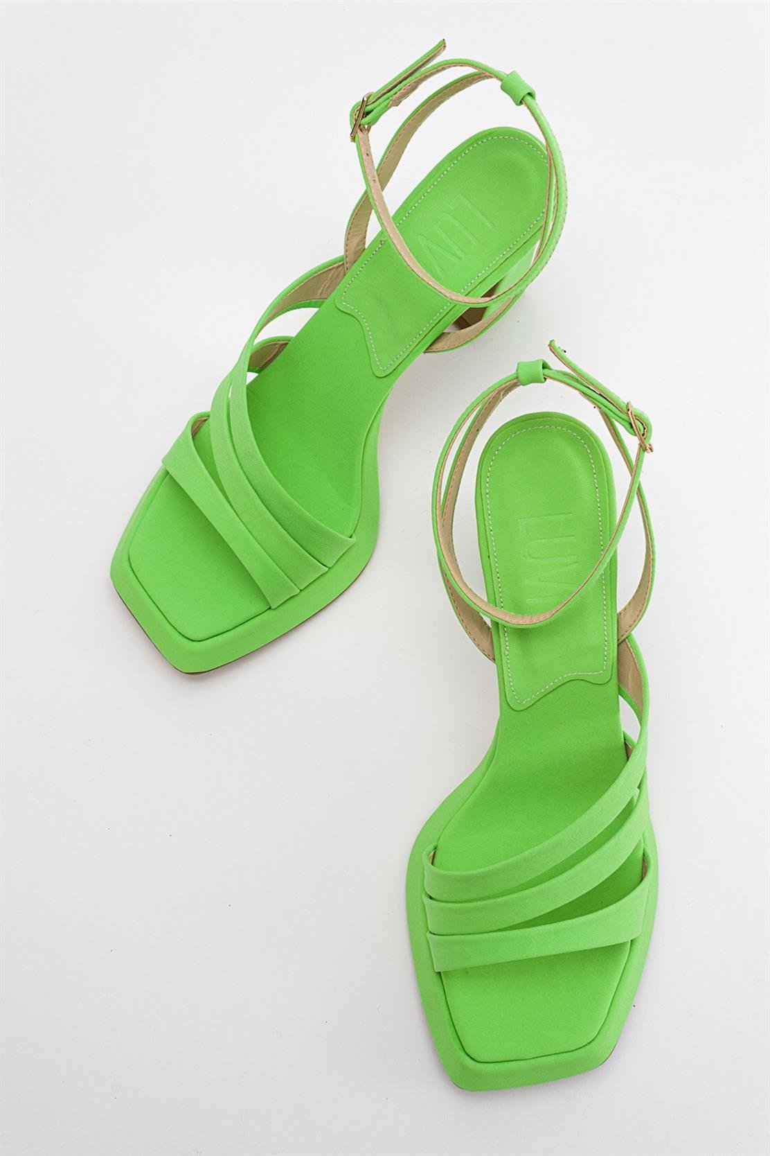 FLORES Fıstık Yeşili Kadın Topuklu Ayakkabı
