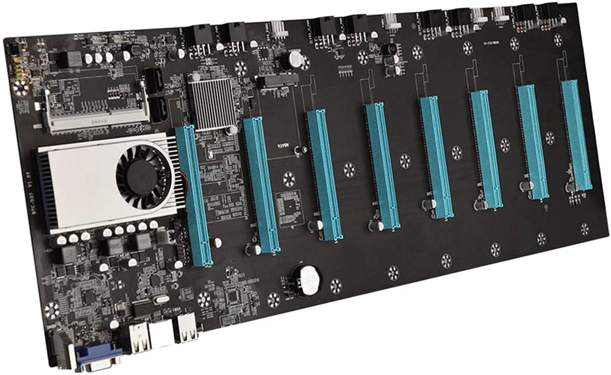 BTC-S37 Anakart Mining İçin 8 PCI-E 16X Fanlı İşlemcili Anakart