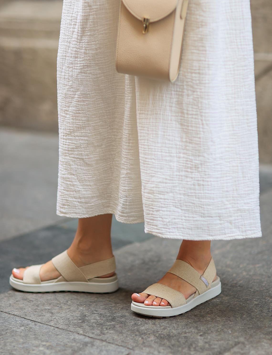 Women Beige Ankle Strap Sandals - Keen