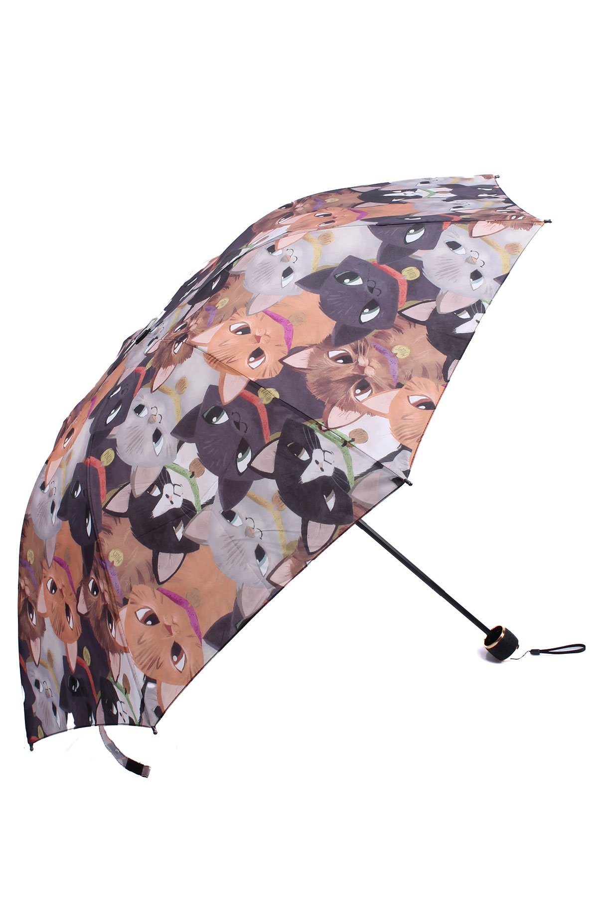 Marlux Kedi Desenli 8 Telli Manuel Rüzgara Dayanıklı Şemsiye M21MAR601R01