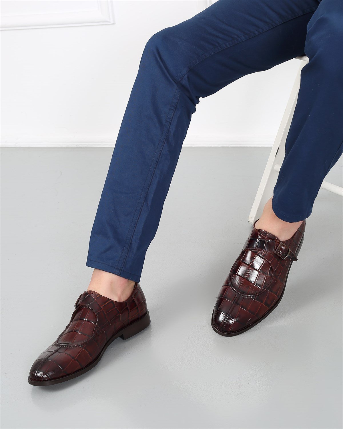 Hakiki Deri Özel Tasarım Toka Detaylı Haki Erkek Ayakkabı Ve Kemer Set I  Cassido Shoes