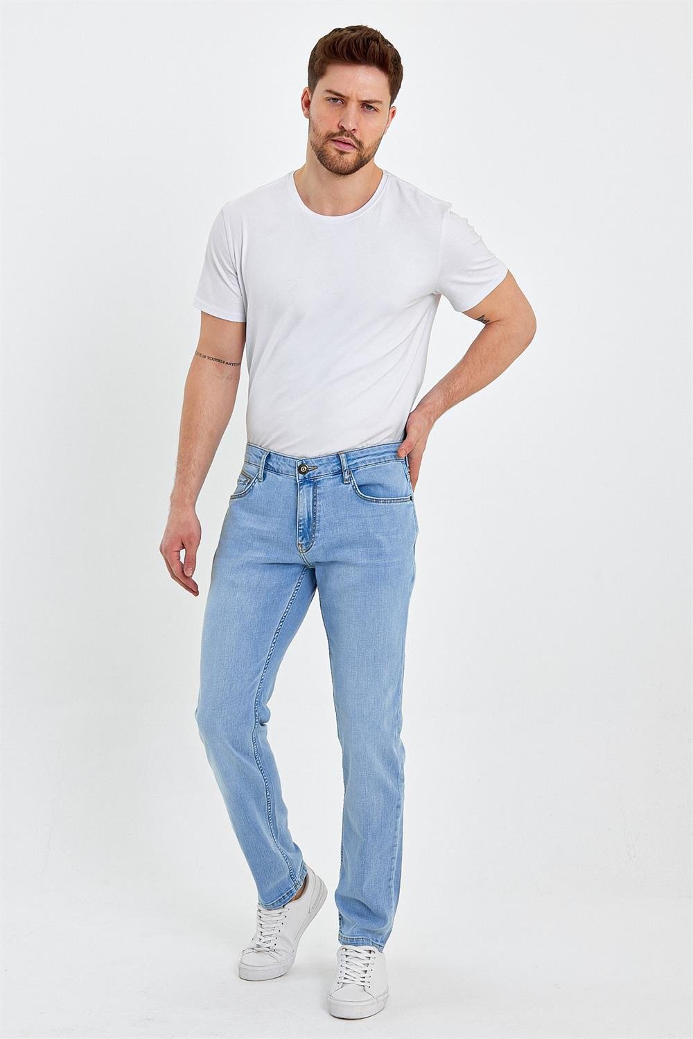 Edward Sky Blue Slim Straight Jean Pantolon SKY BLUE - VENA