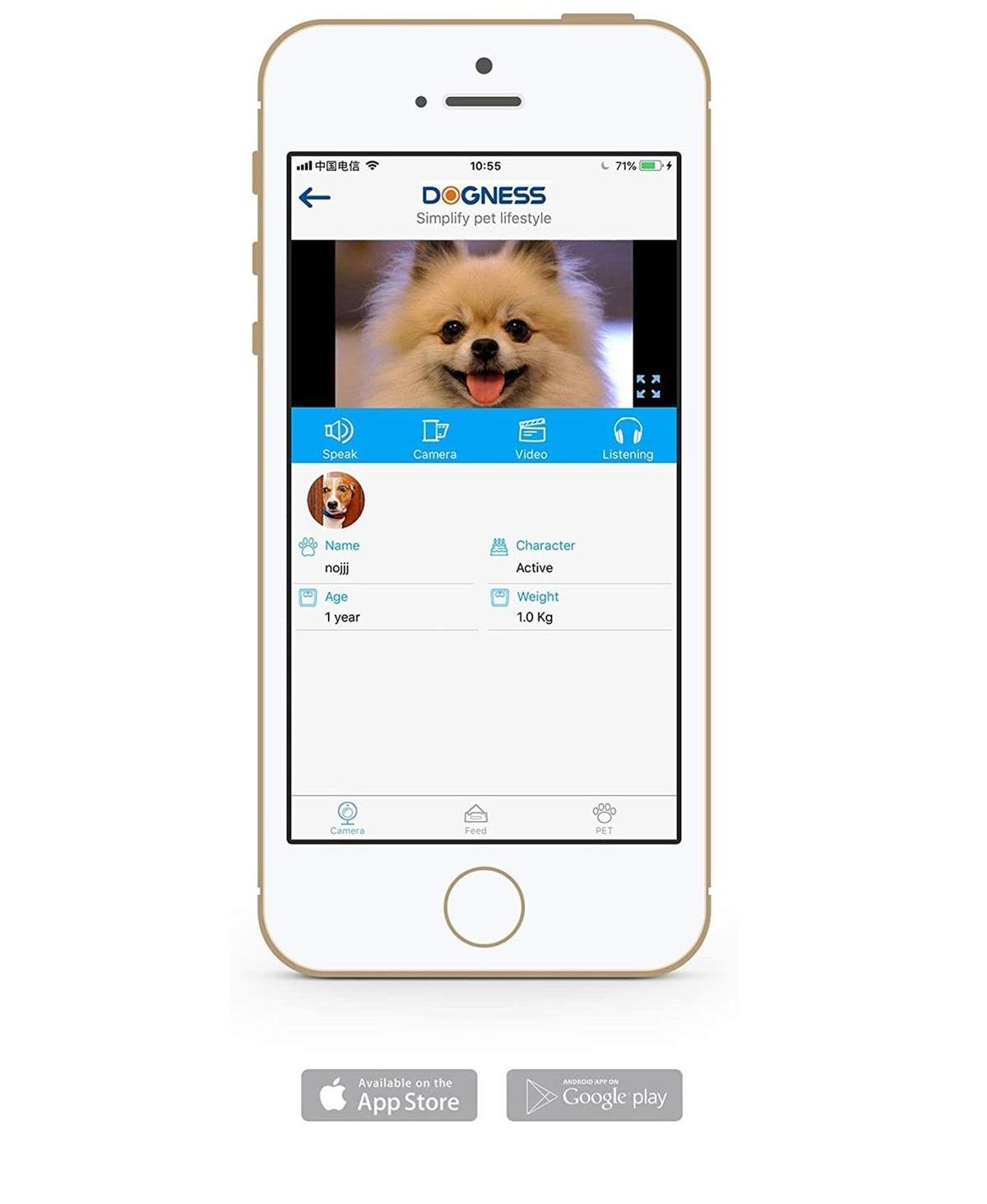 Dogness Smart Cam Feeder Wifi Hd Kameralı Akıllı Otomatik Kedi Köpek Mama  Kabı 6 LT Turkuaz