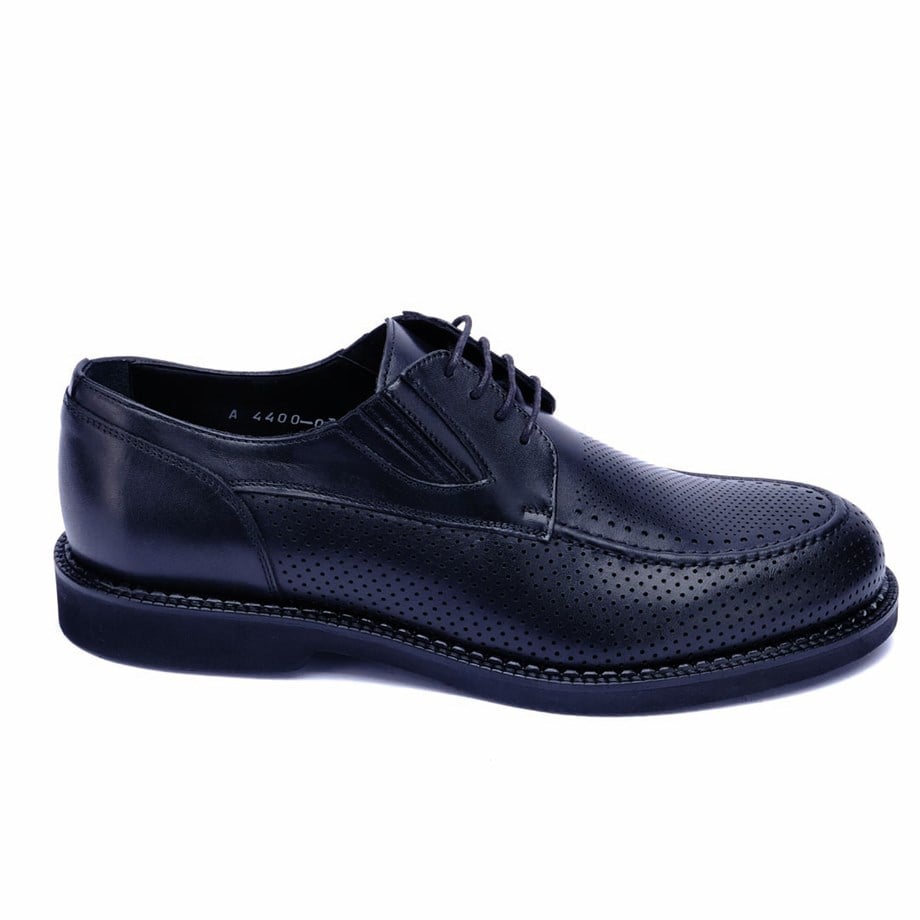 NYC Stil Hakiki Bufalo Derisi Klasik Siyah Erkek Ayakkabı - Guardi