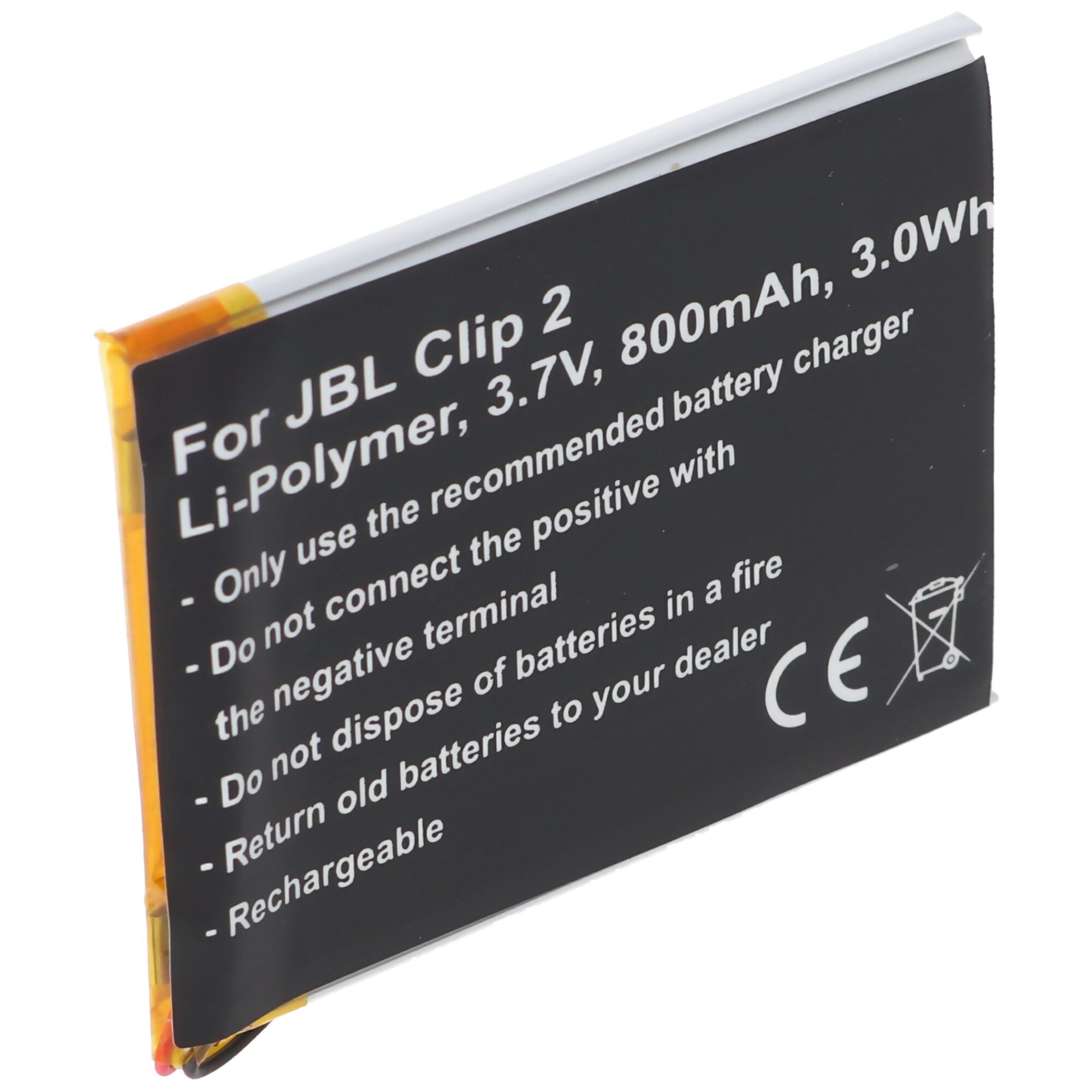 JBL Clip 2 Li-Polymer pil için uygun pil GSP383555 3.7V, 800mAh, 3.0Wh,  dahili,