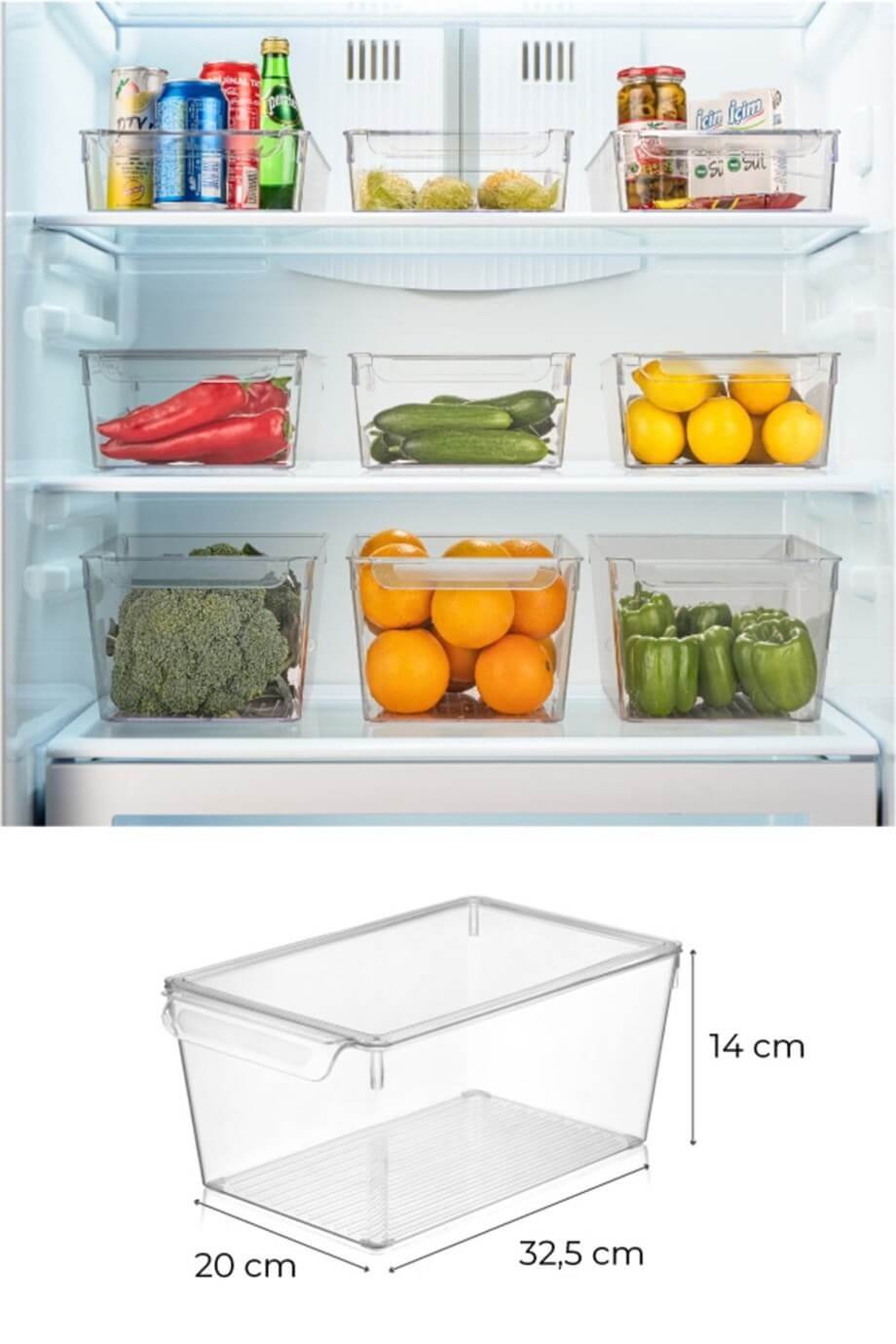 Mihel Gloss 3'Lü Büyük Buzdolabı Düzenleyici