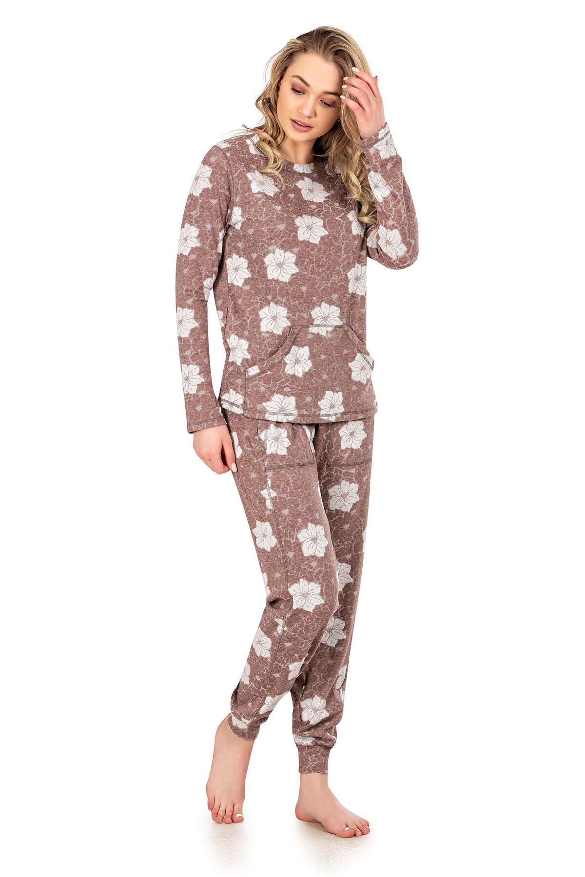 Kadın Açık Kahvrengi Pijama Takımı 3919 | Jiber İç Giyim