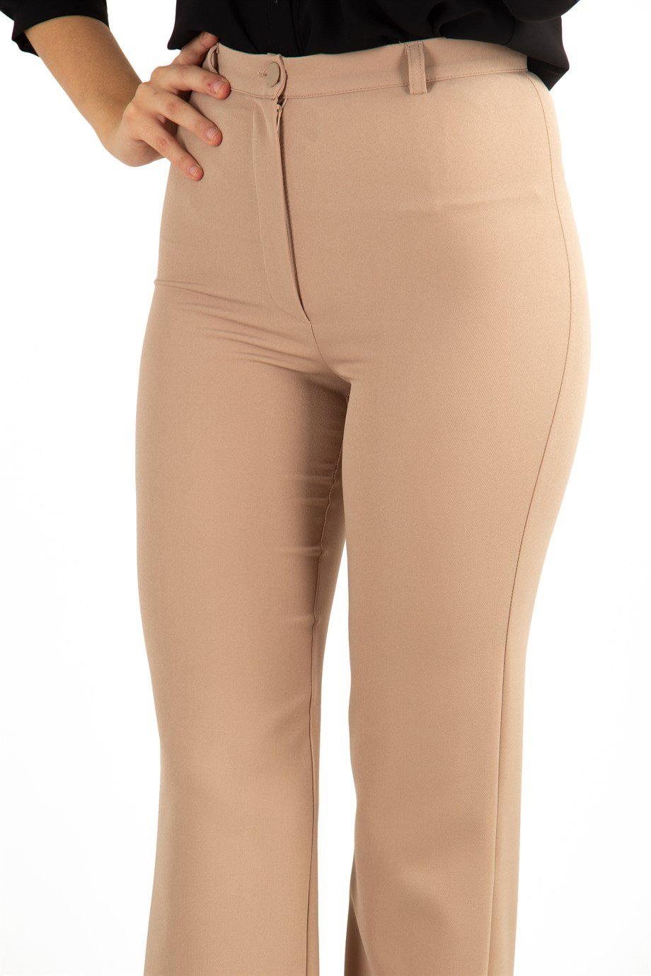 Classic Pants Office Trousers - Beige - Wholesale Womens Clothing