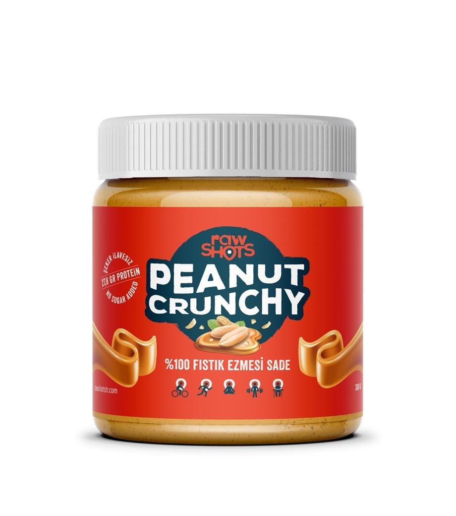 RawShots PeaNut Crunchy %100 Yer Fıstığı Ezmesi 360g