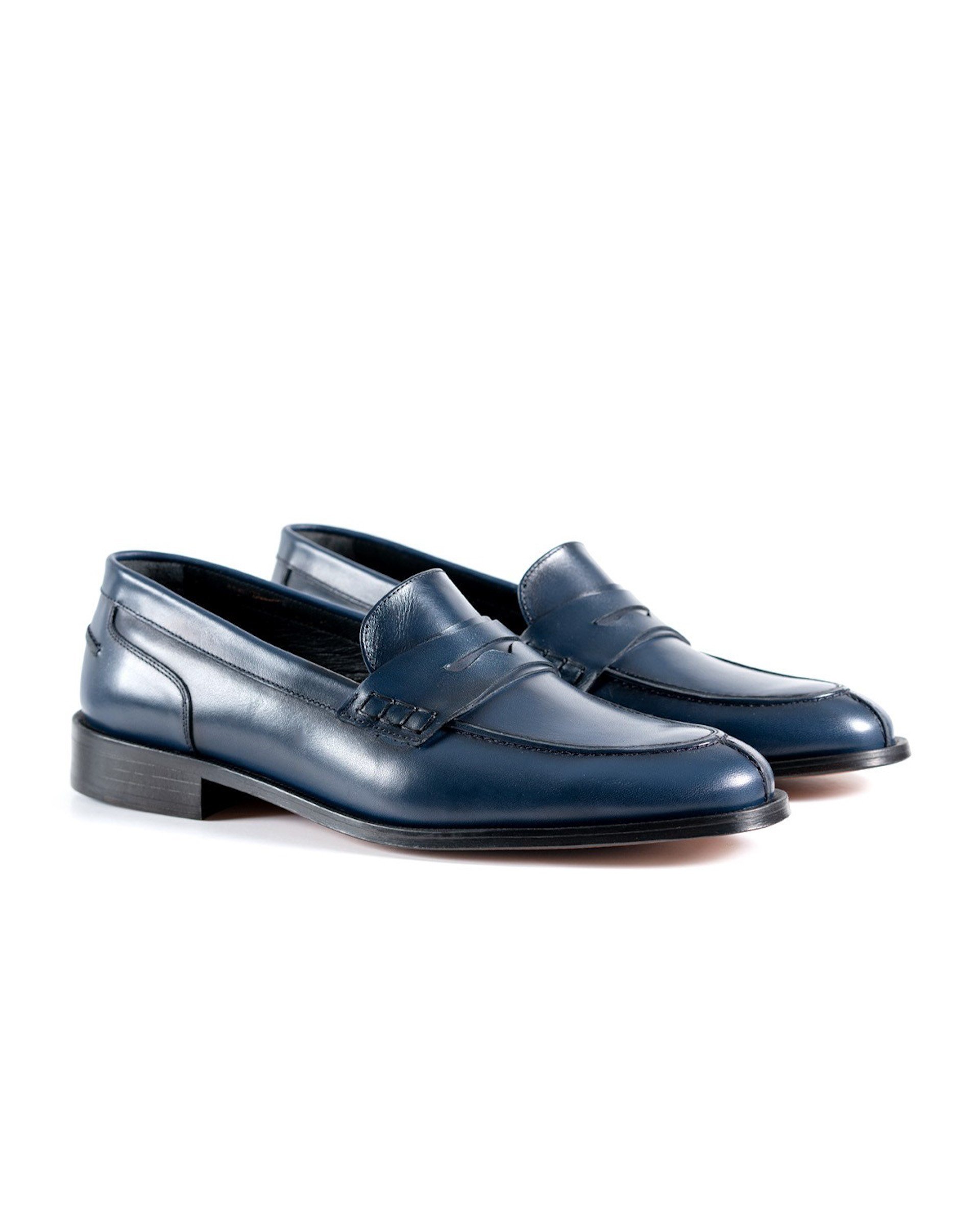 Allaturca Mavi Hakiki Deri Klasik Erkek Ayakkabı | Tezcan