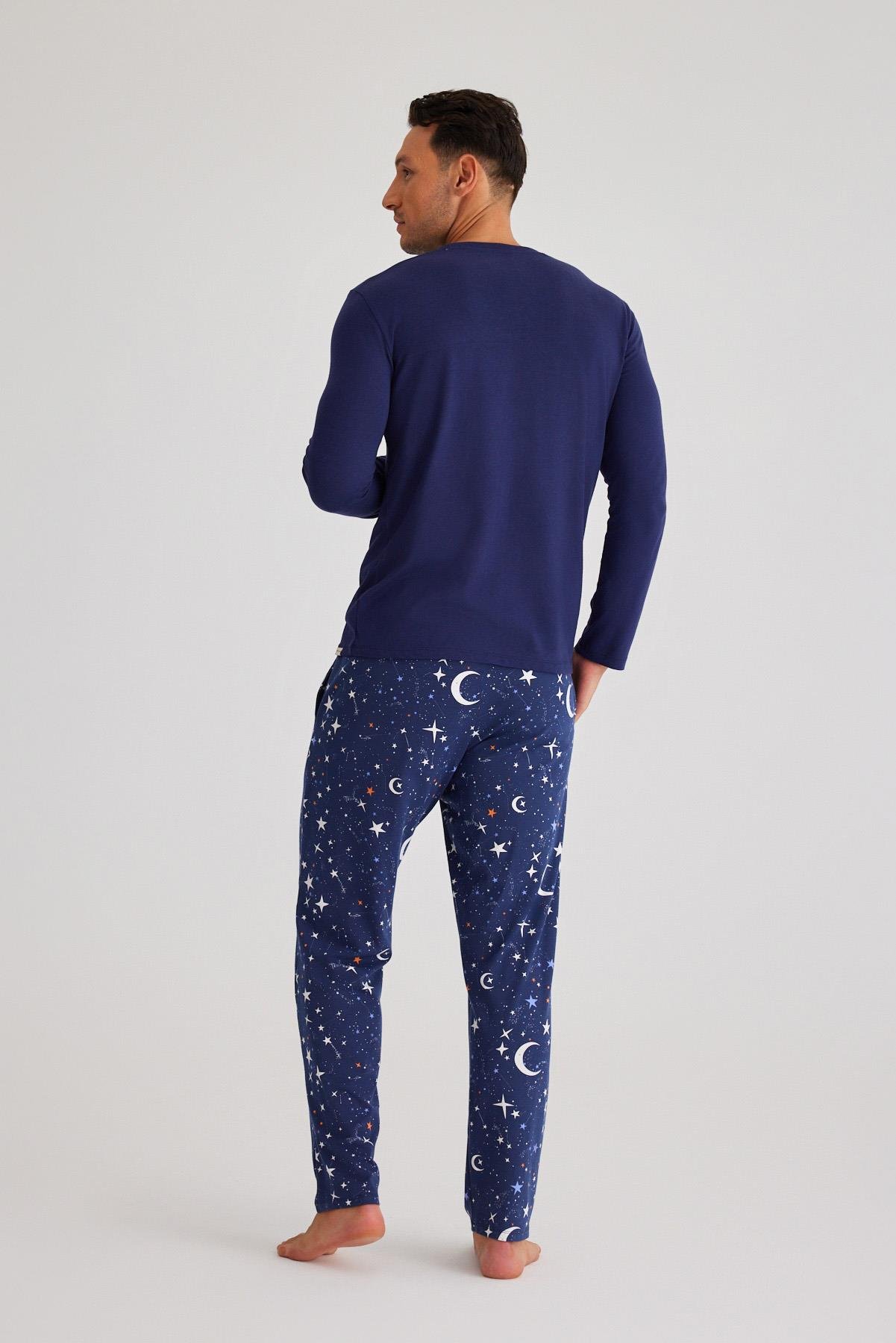 Space Erkek Pijama Takımı Lacivert
