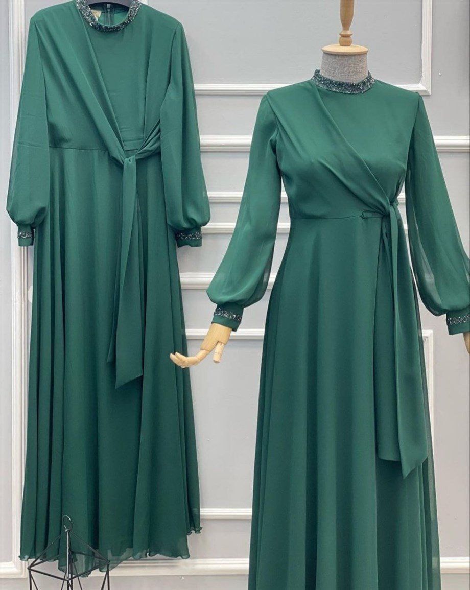 Yeşil Renk Abiye Elbise