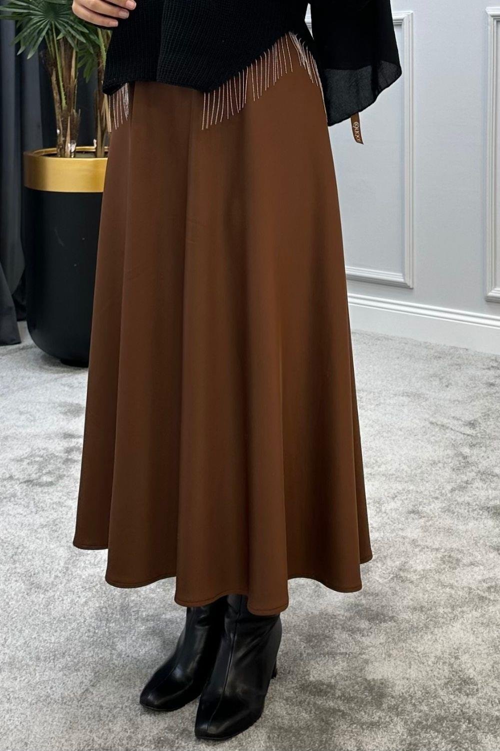 Scuba Etek Kahverengi – Şule Giyim | Tesettür Giyim