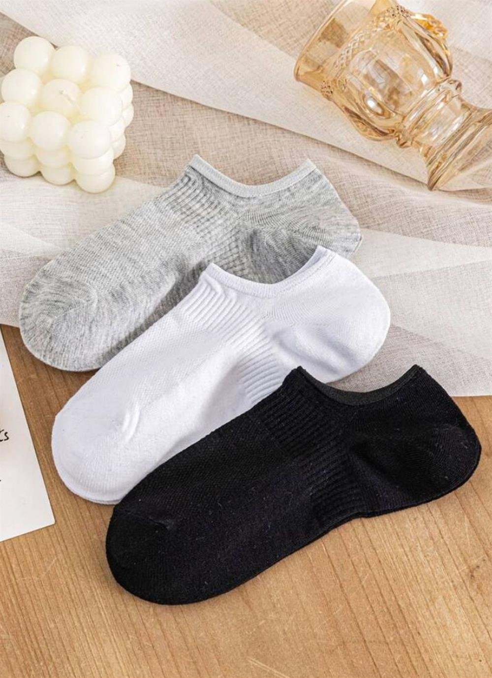 Black Arden Socks - Bilek Destekli Basic Patik Çorap 7 Çift