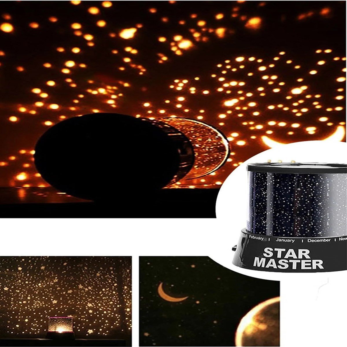 Star Master Gece Lambası Renkli Yıldızlı Gökyüzü Projeksiyon Yansıtmalı  Çocuk Bebek Odası Lamba