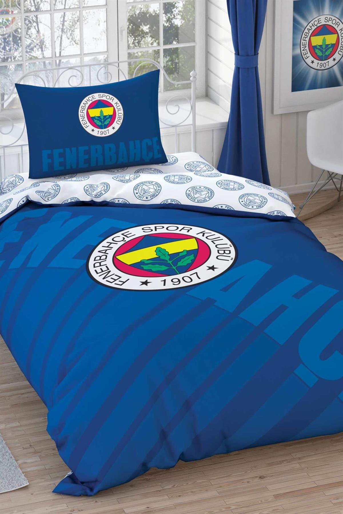 Taç Lisanslı Fenerbahçe Lacivert Logo Tek Kişilik Nevresim Takımı | Favora  Home