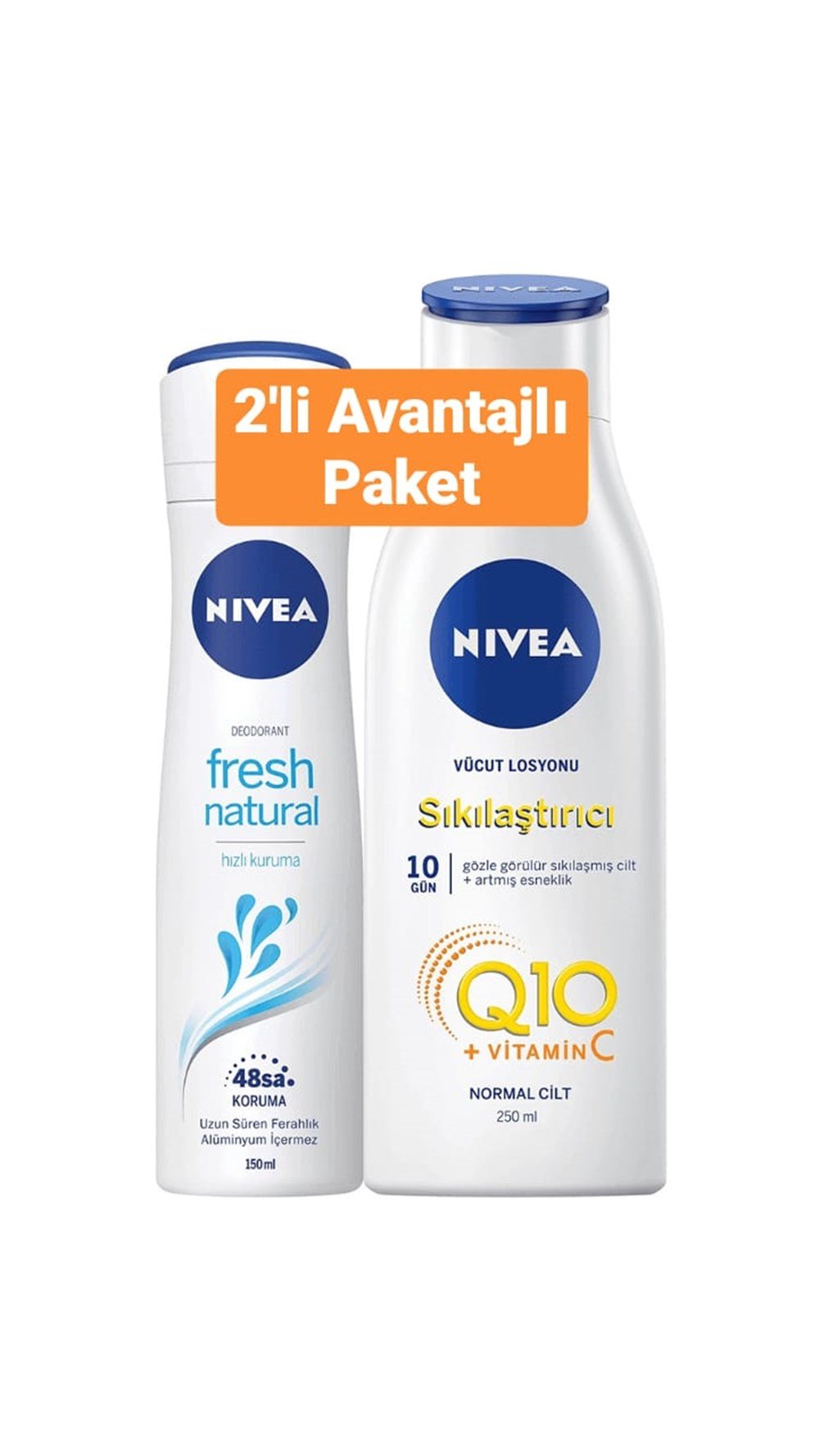 NIVEA Fresh Deodorant (150 ml) ve Sıkılaştırıcı Vücut Losyonu (250 ml) Seti