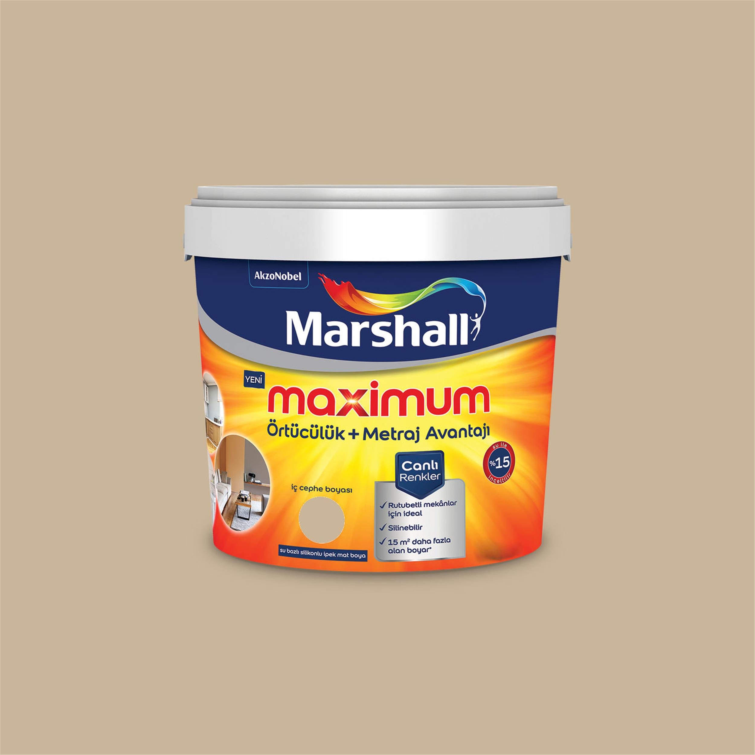 Marshall Kese Kağıdı 2,5 Litre Maximum Su Bazlı Silikonlu İpek Mat İç Cephe  Boyası (MARSHALL.5309483) | Afeks Yapı Market