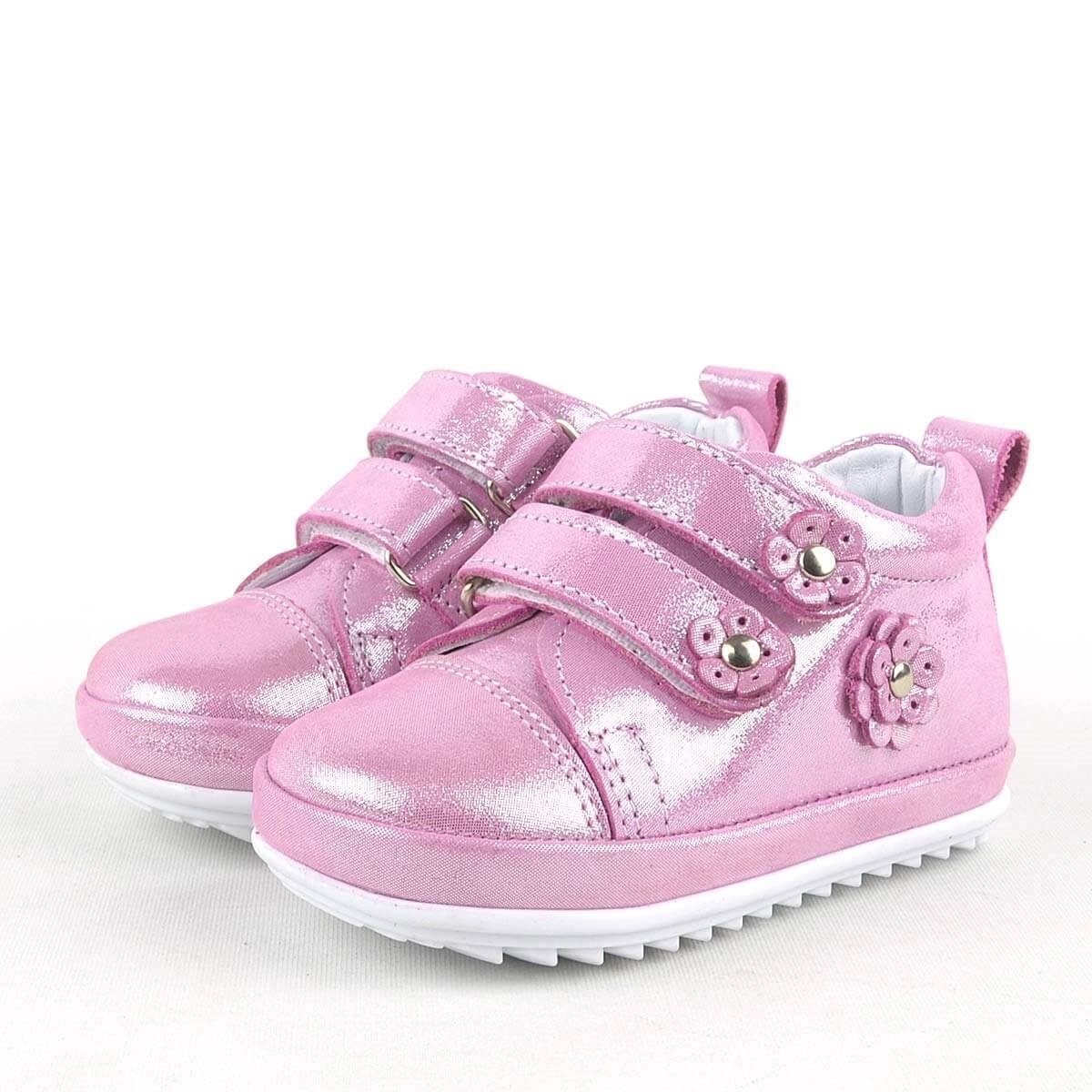 Rakerplus Hakiki Deri Pembe Anatomik Kız Bebek İlk Adım Ayakkabısı R411-P-S