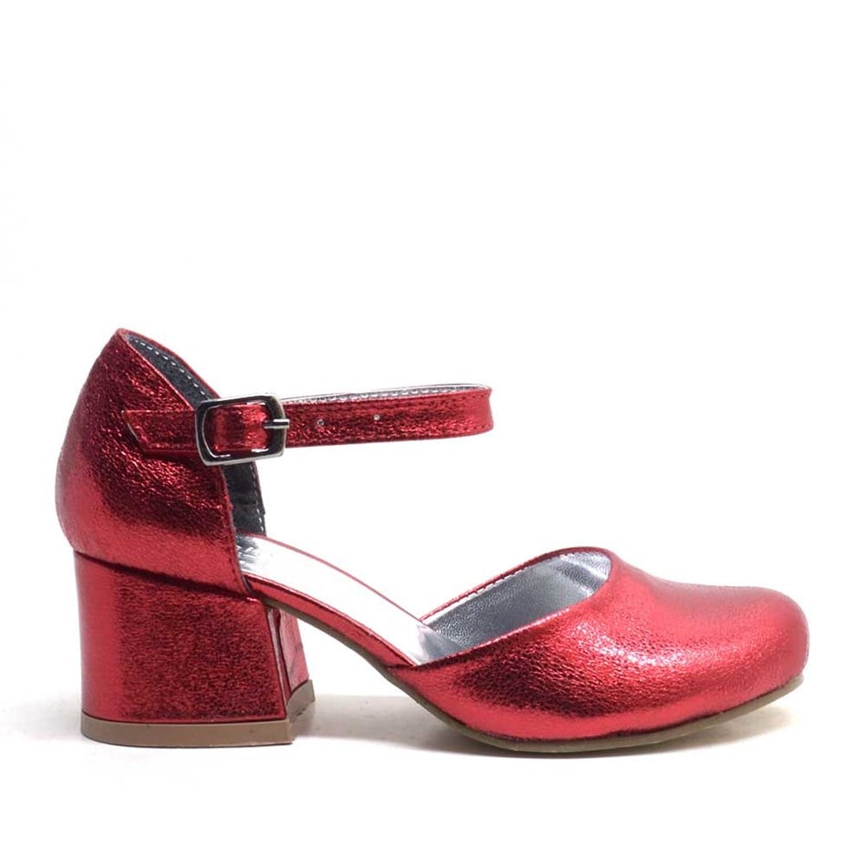 Merida Kırmızı Kalın Topuklu Kız Çocuk Topuklu Ayakkabı - B630-KIRS