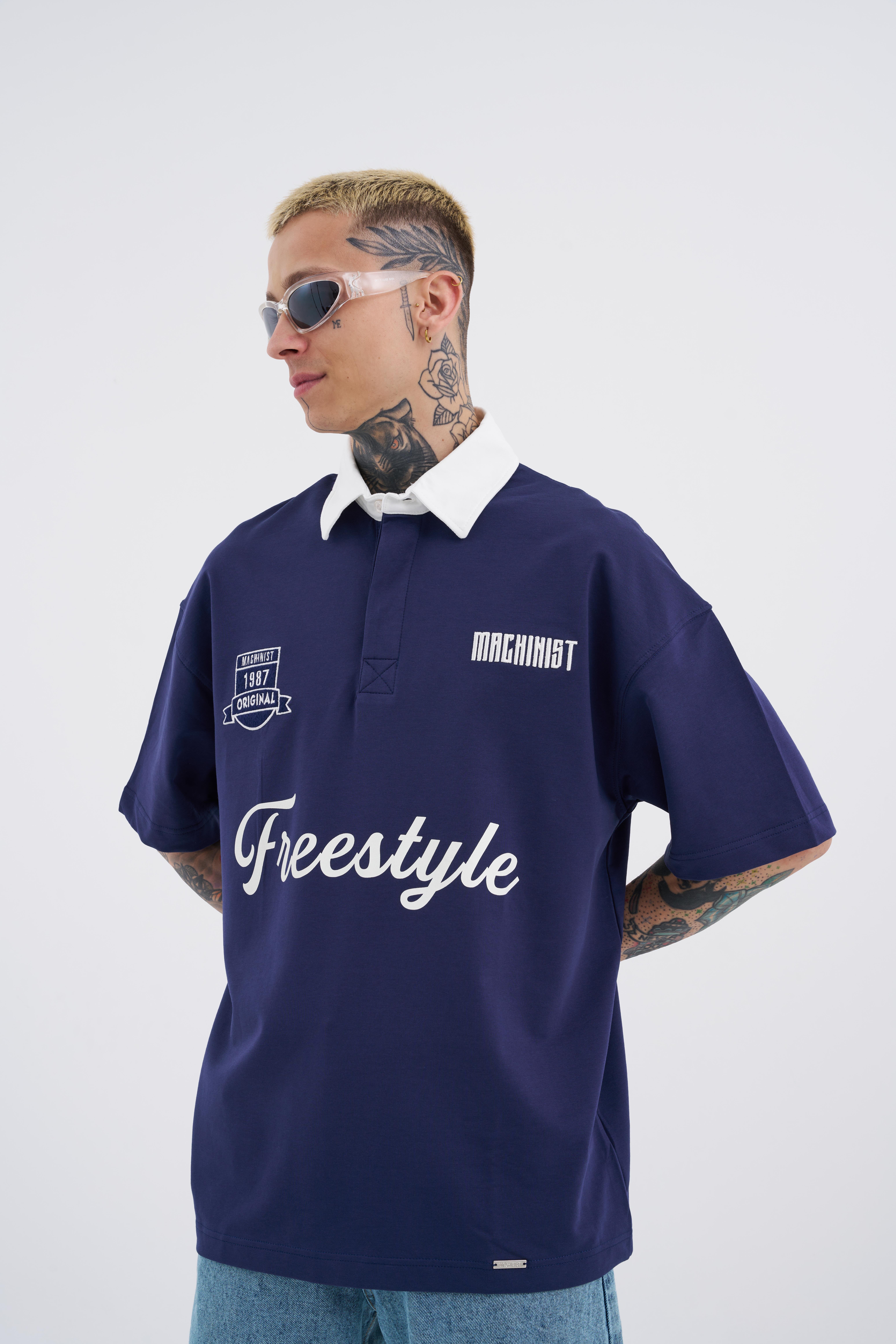 Erkek Freestyle Polo Yaka Lacivert Tişört