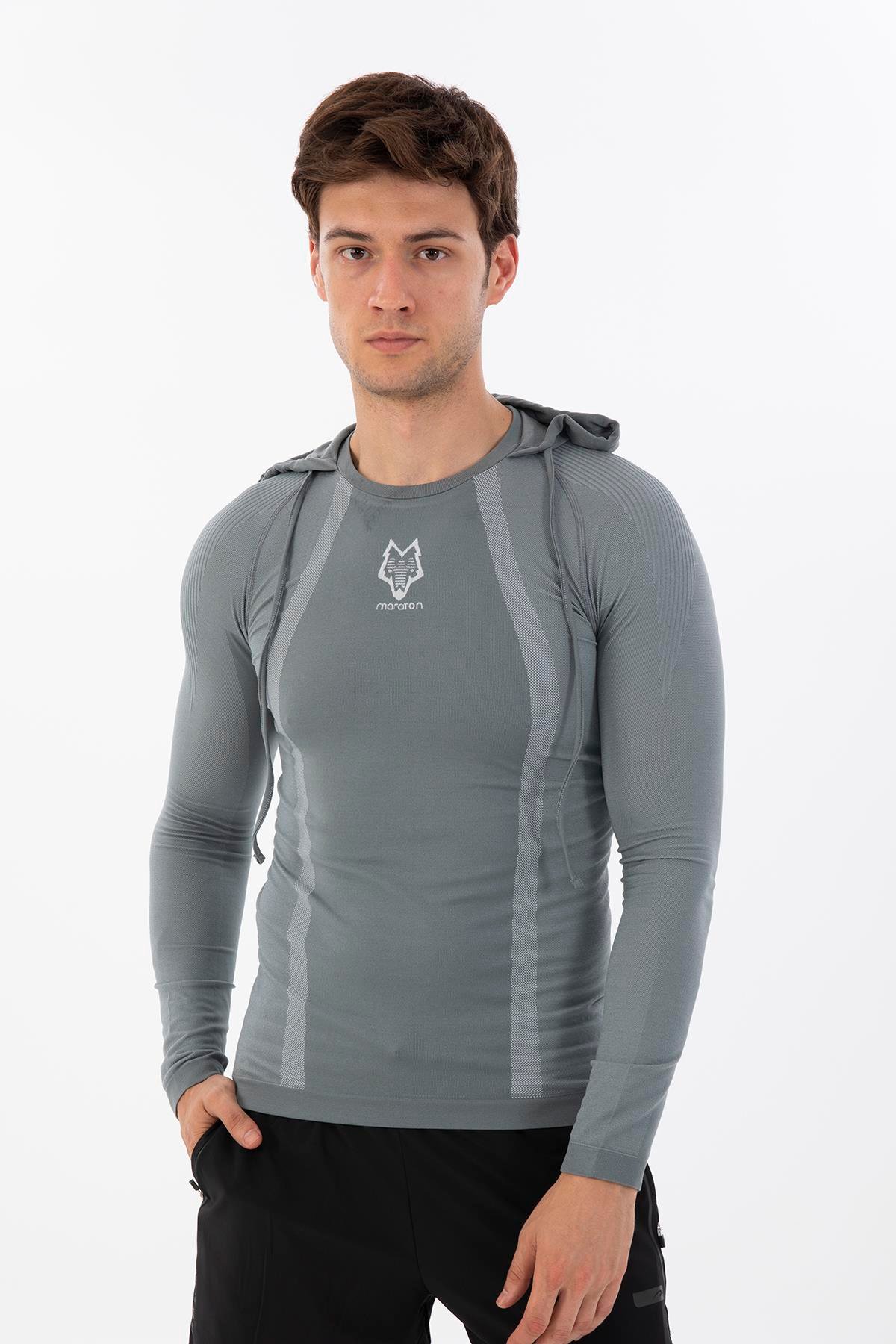 Maraton Active SlimFit Erkek Kapşonlu  Uzun Kol Koşu Sweatshirt 826029