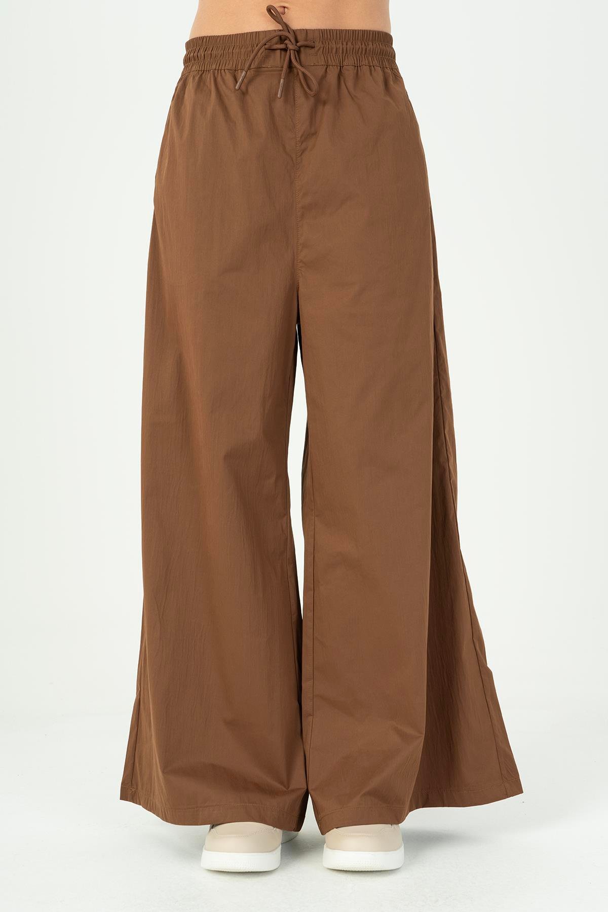 Maraton Comfort Kadın  Bol Paça  Taba Pantolon 23004