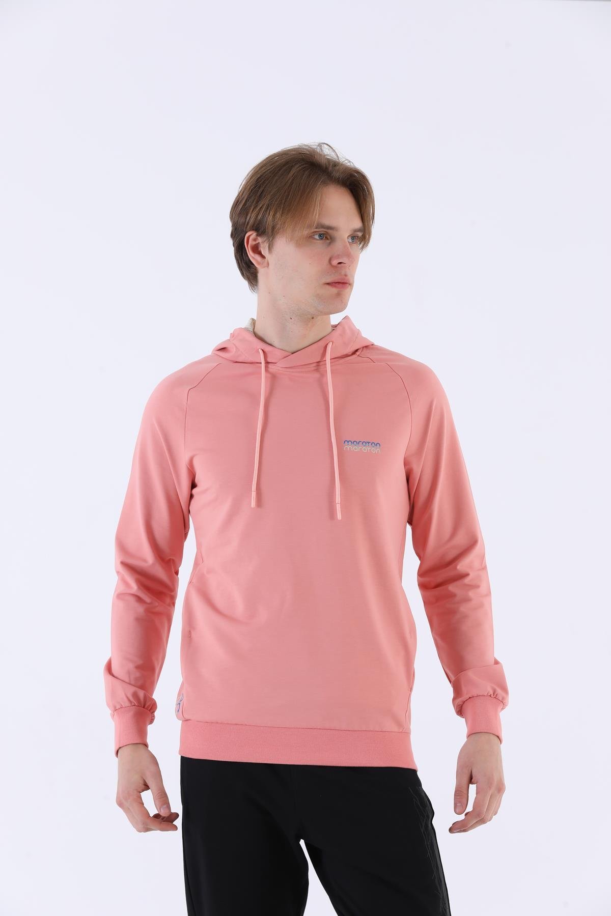 Maraton Sportswear Regular Erkek Kapşonlu  Uzun Kol Basic Sweatshirt 21219