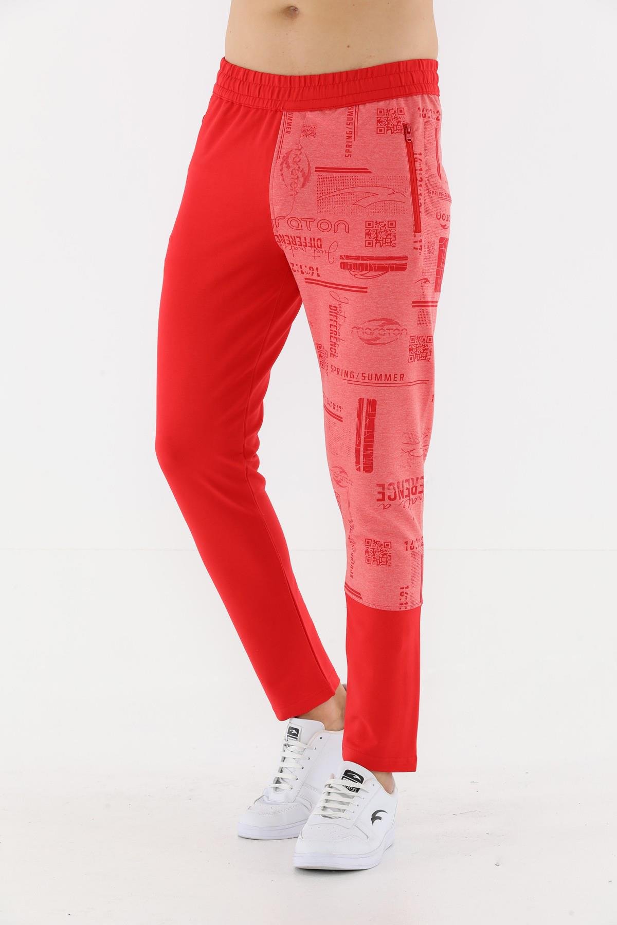 Maraton  Slım Fıt Man    Red Melange Dark Red  Track Pants 19923