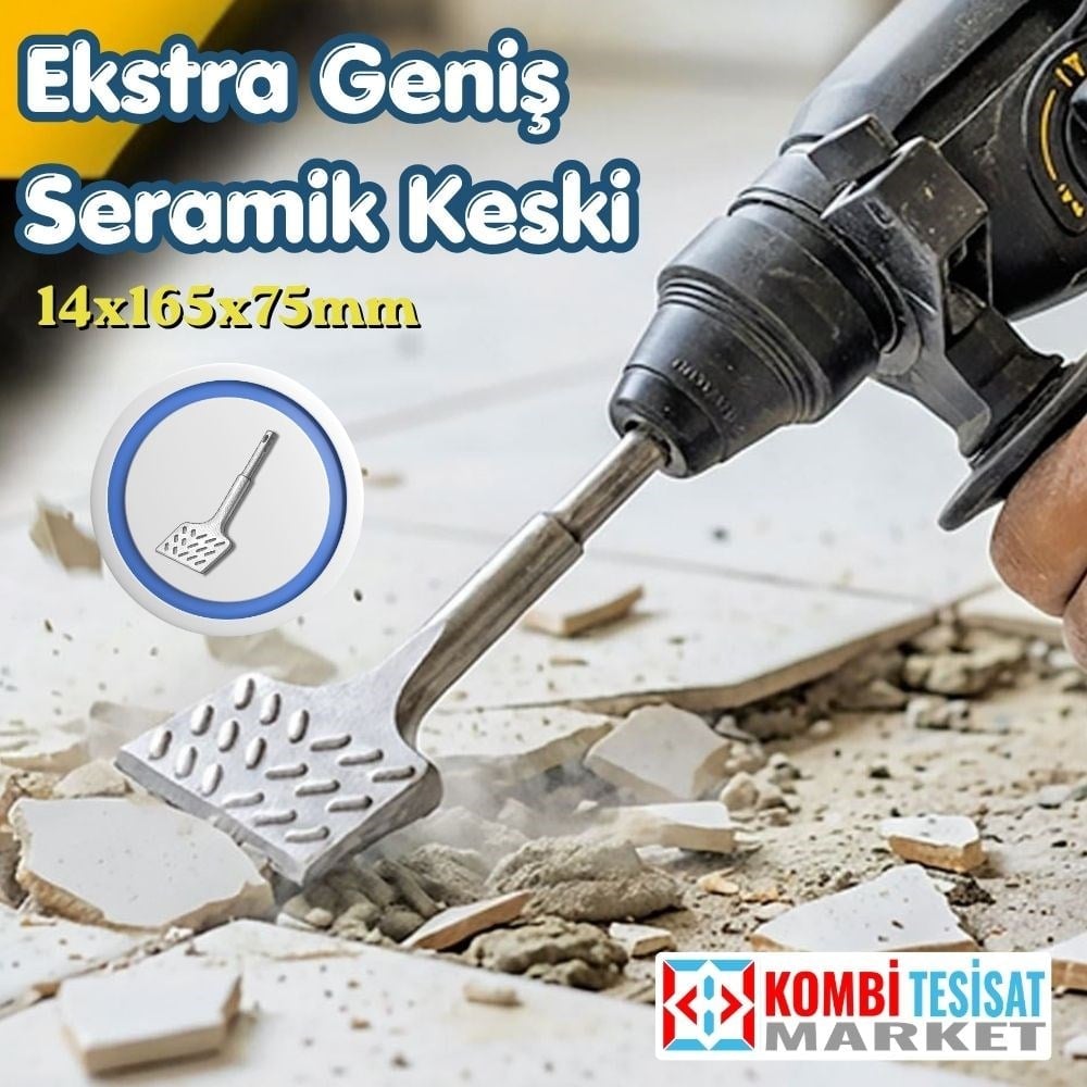 SGS SDS Plus Ekstra Geniş Seramik Keski 14x165x75mm Fayans ve Karo Sökme Ucu