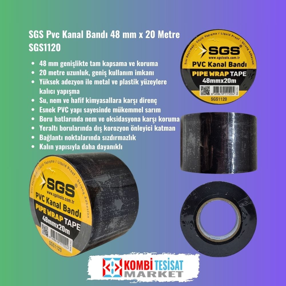 SGS Pvc Kanal Bandı 48 mm x 20 Metre