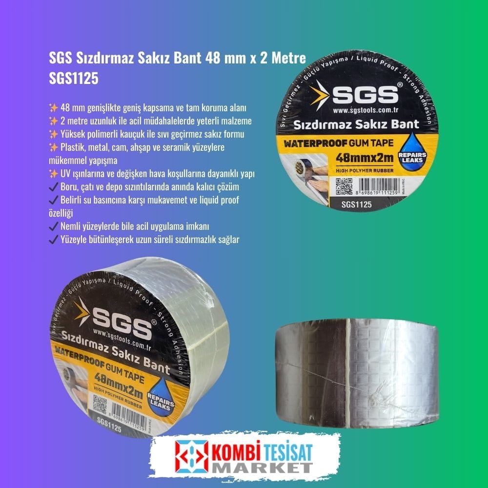 SGS Sızdırmaz Sakız Bant 48 mm x 2 Metre